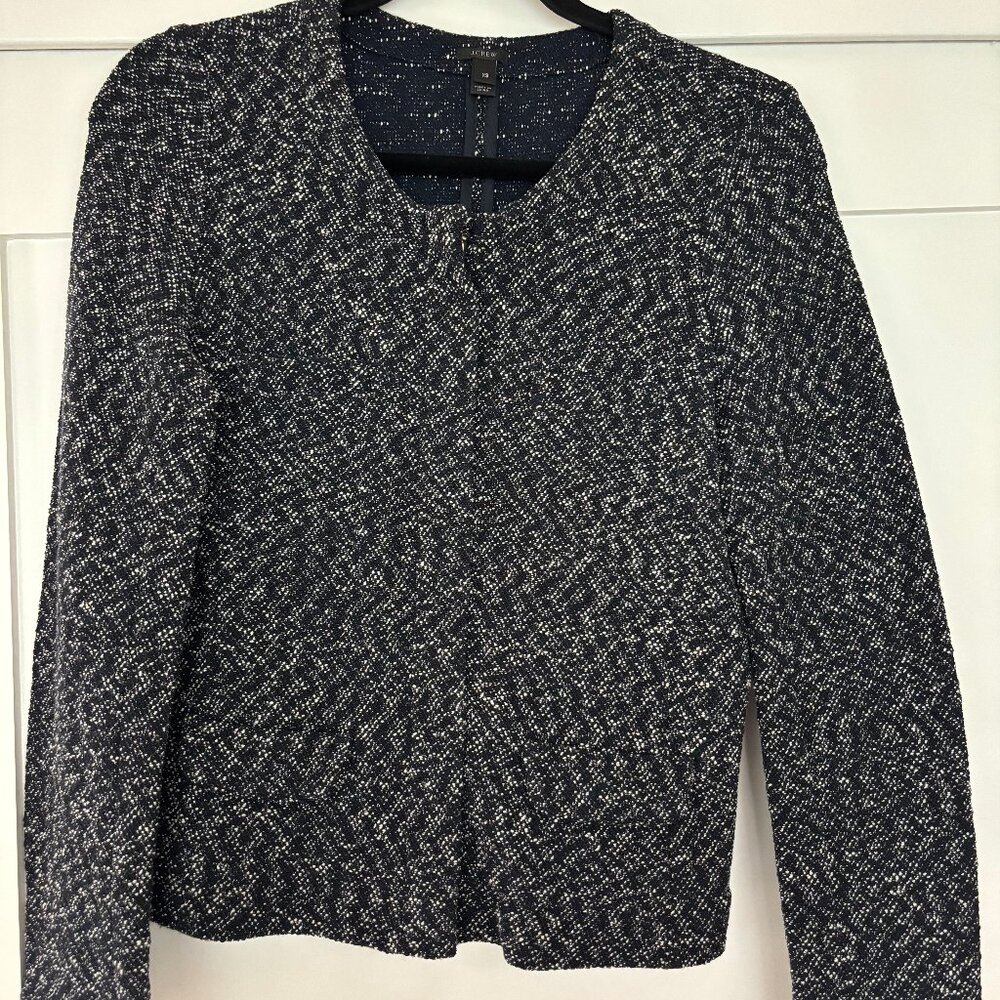 Navy speckled J. Crew Cardigan Blazer Cropped XS